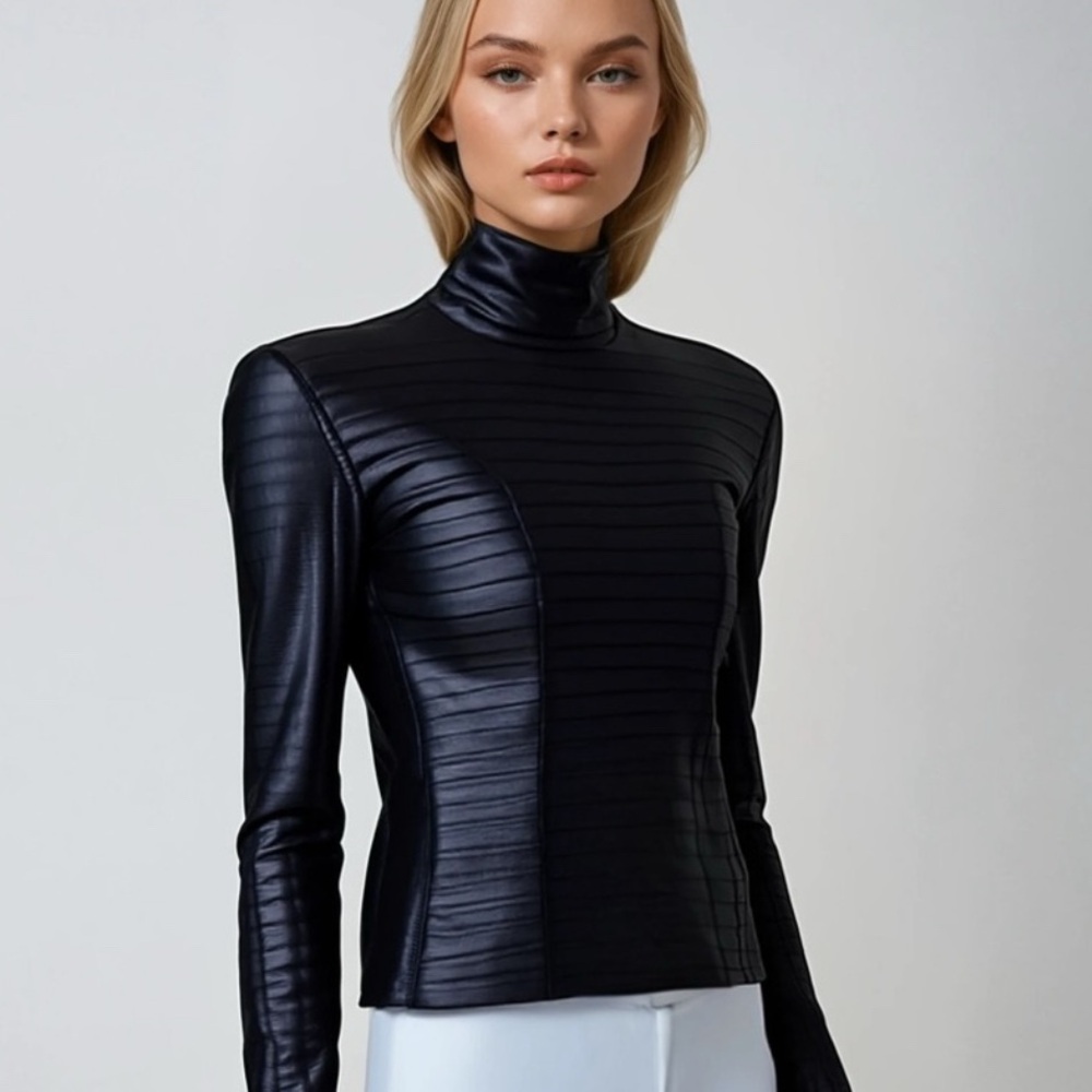 Balmain Signature Leather Long Sleeve